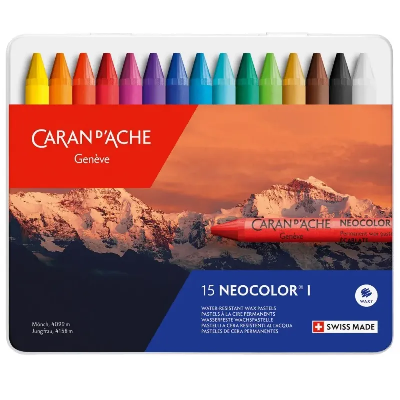 Caran D&#39;Ache Neocolor I Metal Box 15 Colours Pastel Set