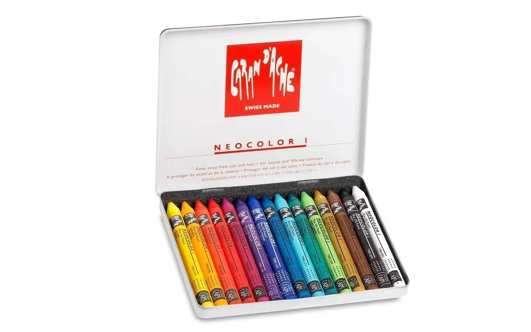 Caran D'Ache Neocolor I Metal Box 15 Colours Pastel Set