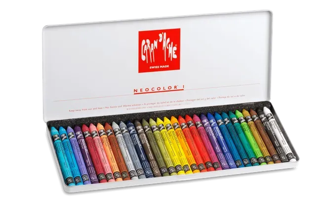 Caran D'Ache Neocolor I Metal Box 30 Colours Pastel Set