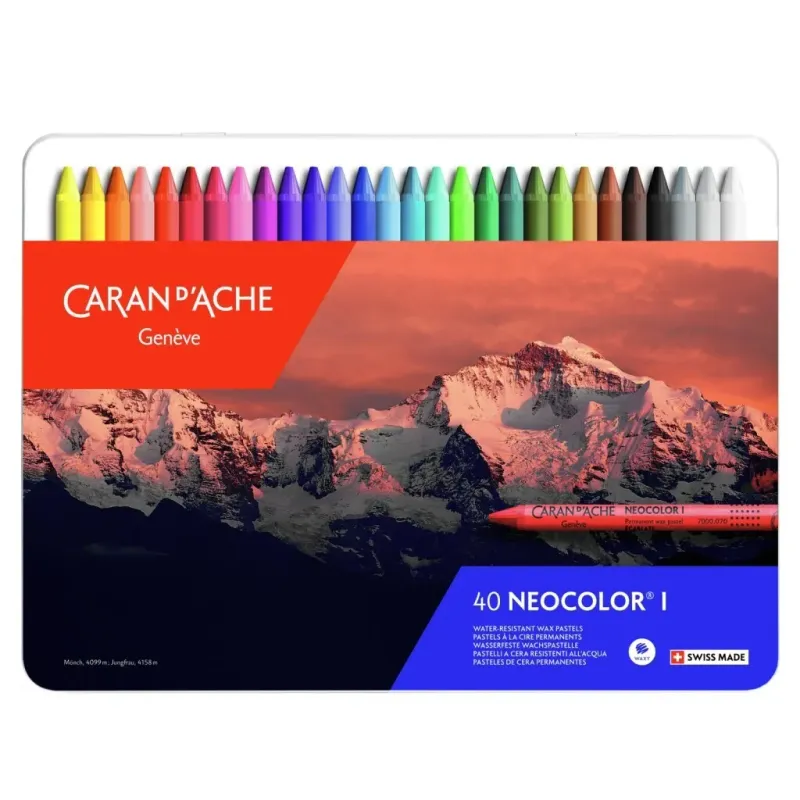 Caran D&#39;Ache Neocolor I Metal Box 40 Colours Pastel Set