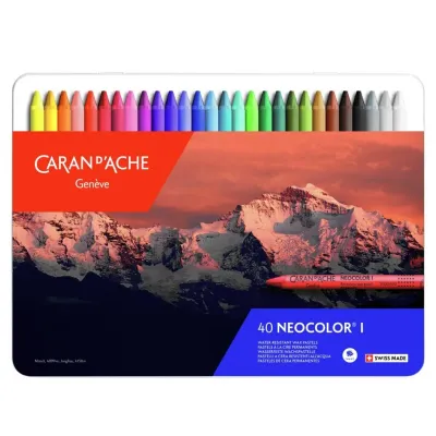 Caran D&#39;Ache Neocolor I Metal Box 40 Colours Pastel Set