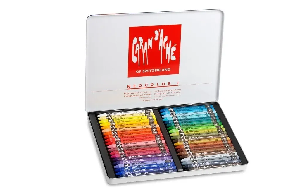 Caran D'Ache Neocolor I Metal Box 40 Colours Pastel Set