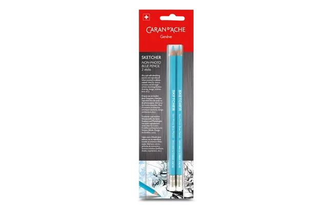 Caran D&#39;Ache Sketcher Non Photo Blue Pencil  2 Pc