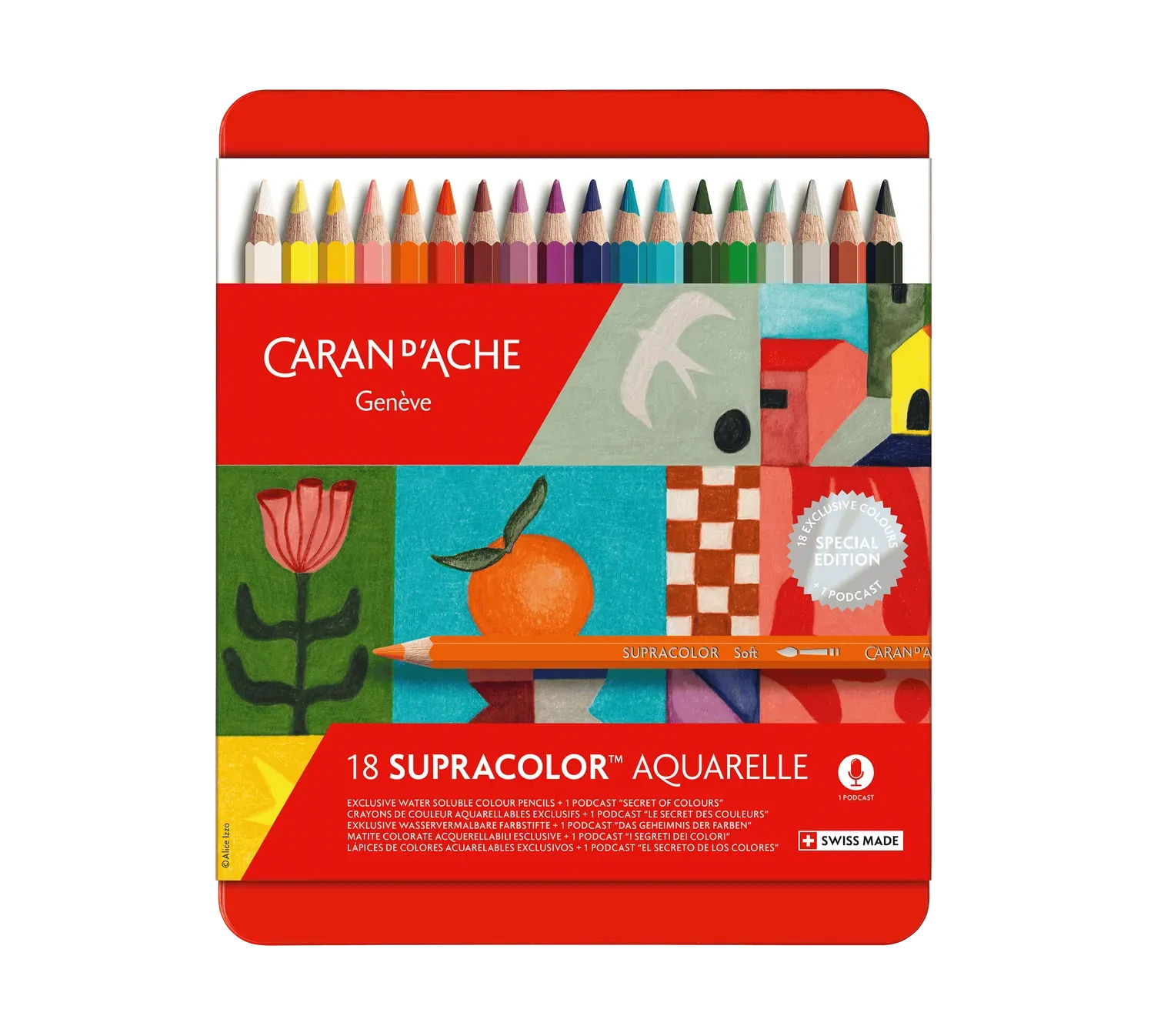 Caran D'Ache Keith Haring Special Edition Art Set - Collector's Box With Watercolor Crayons & Pencils