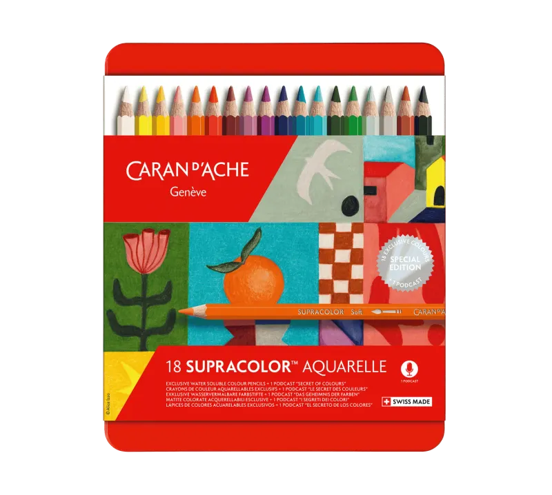 Caran D&#39;Ache Special Edition Supracolor Pencils 18  Pcs Assortment-fsc