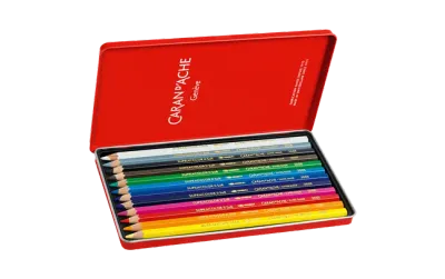 Caran D'Ache Supracolor Pencils Metal Box 12 Shades