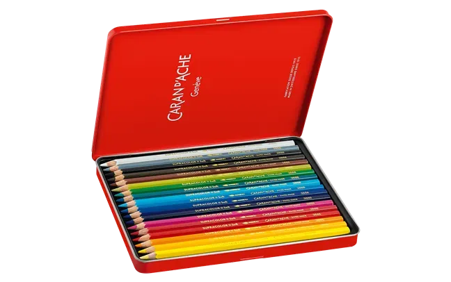 Caran D'Ache Supracolor Pencils Metal Box 18 Shades