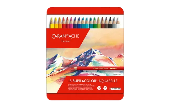 Caran D&#39;Ache Supracolor Pencils Metal Box 18 Shades