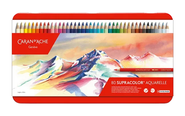Caran D&#39;Ache Supracolor Pencils Metal Box 80 Shades