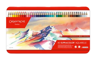 Caran D&#39;Ache Supracolor Pencils Metal Box 80 Shades