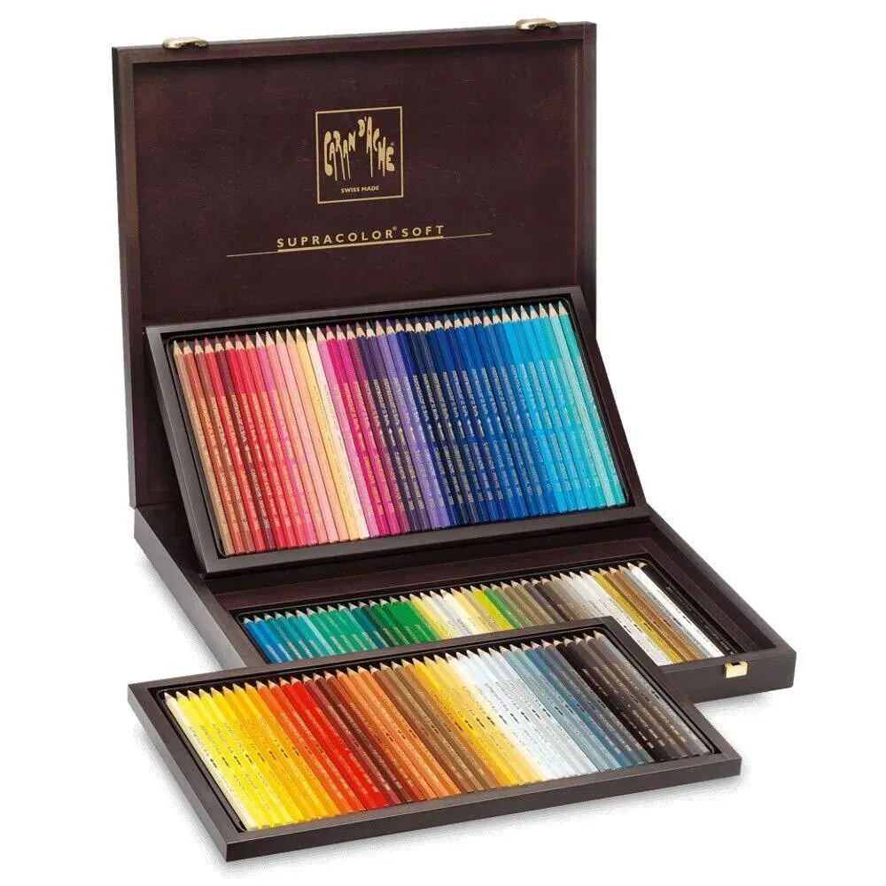 Caran D&#39;Ache Supracolor Wooden Box 120 Pencils shades