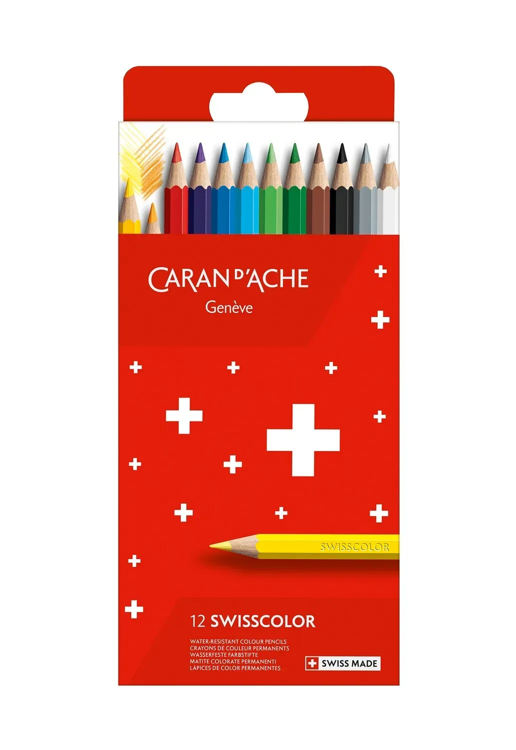 Caran D&#39;Ache Swisscolor Permenant Color Pencil 12 Shades