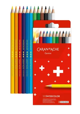 Caran D'Ache Swisscolor Permenant Color Pencil 12 Shades