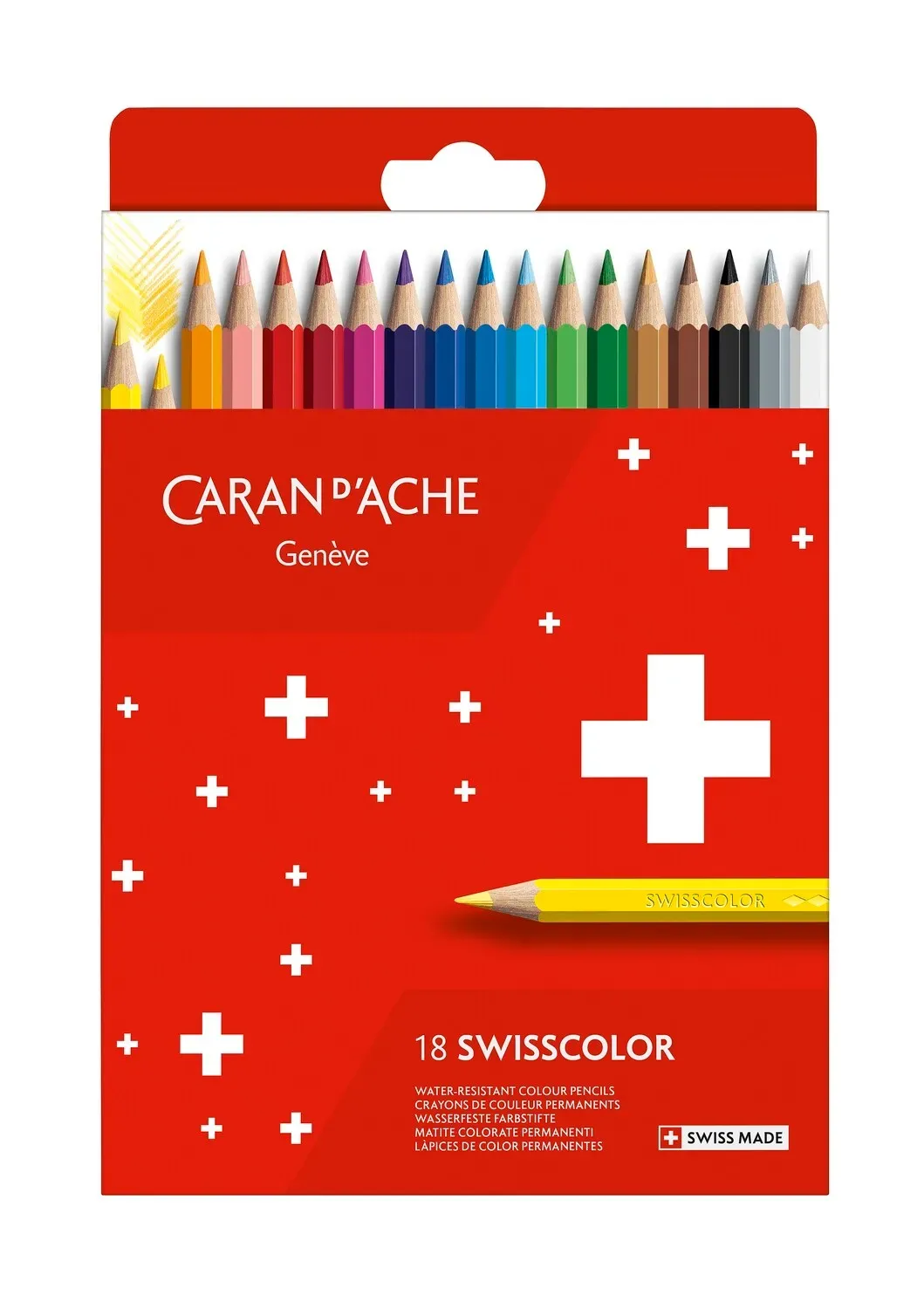 Caran D&#39;Ache Swisscolor Permenant Color Pencil 18 Shades