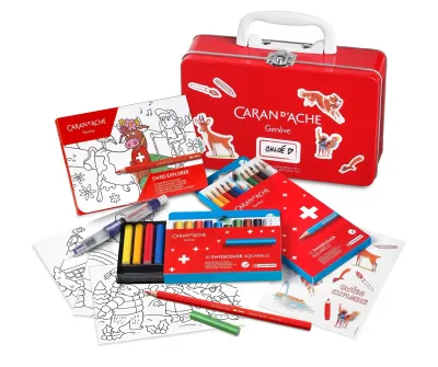 Caran d’Ache Swisscolor Travel Kit: Water-Soluble Pencils, Pastels &amp; Creative Set