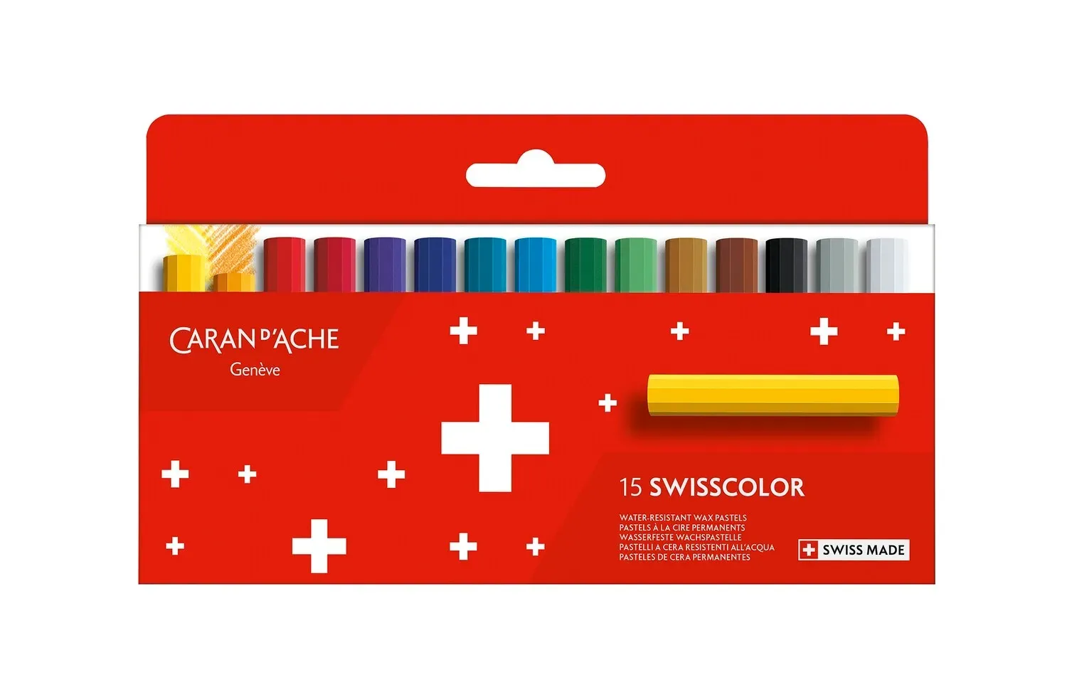 Caran D&#39;Ache Swisscolor Waterproof Wax Pastel 15 Shades