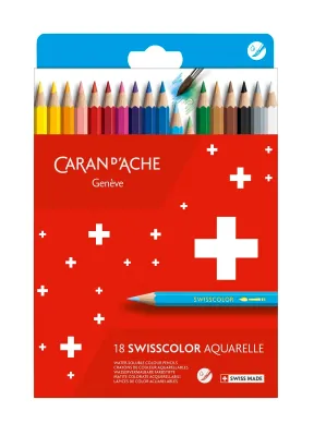 Caran D&#39;Ache Swisscolor Water Soluble Pencils 18 Shades