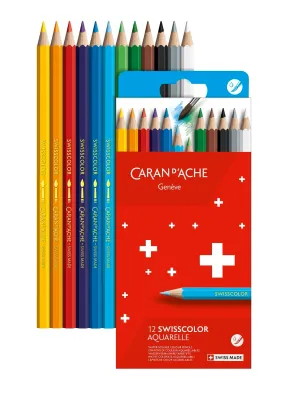Caran D'Ache Swisscolor Water Soluble Pencils 12 Shades