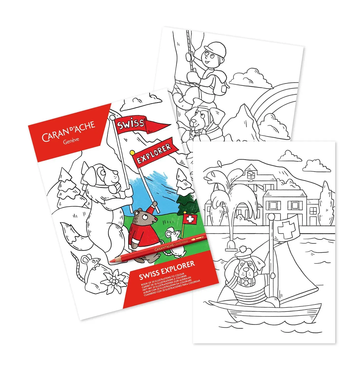 Caran D'Ache Swiss Explorer Colouring Book-fsc