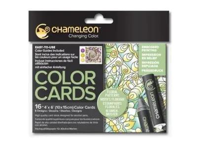 Chameleon Floral Patterns Coloring Cards