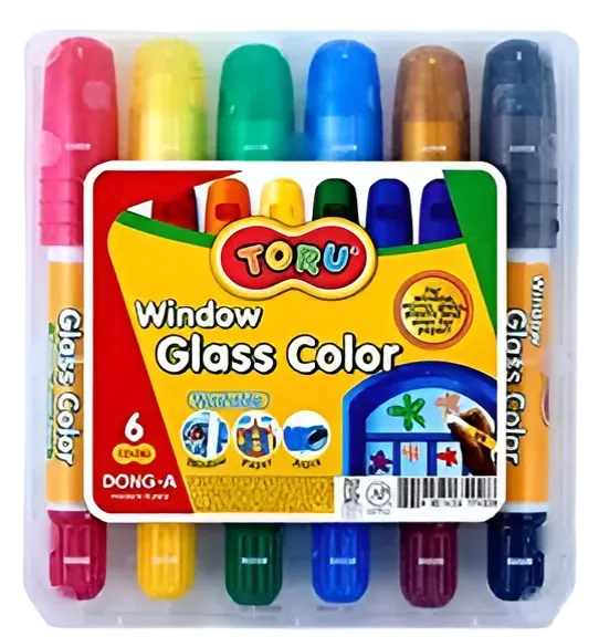 Dong-A  Glass 6 Color Crayon Set