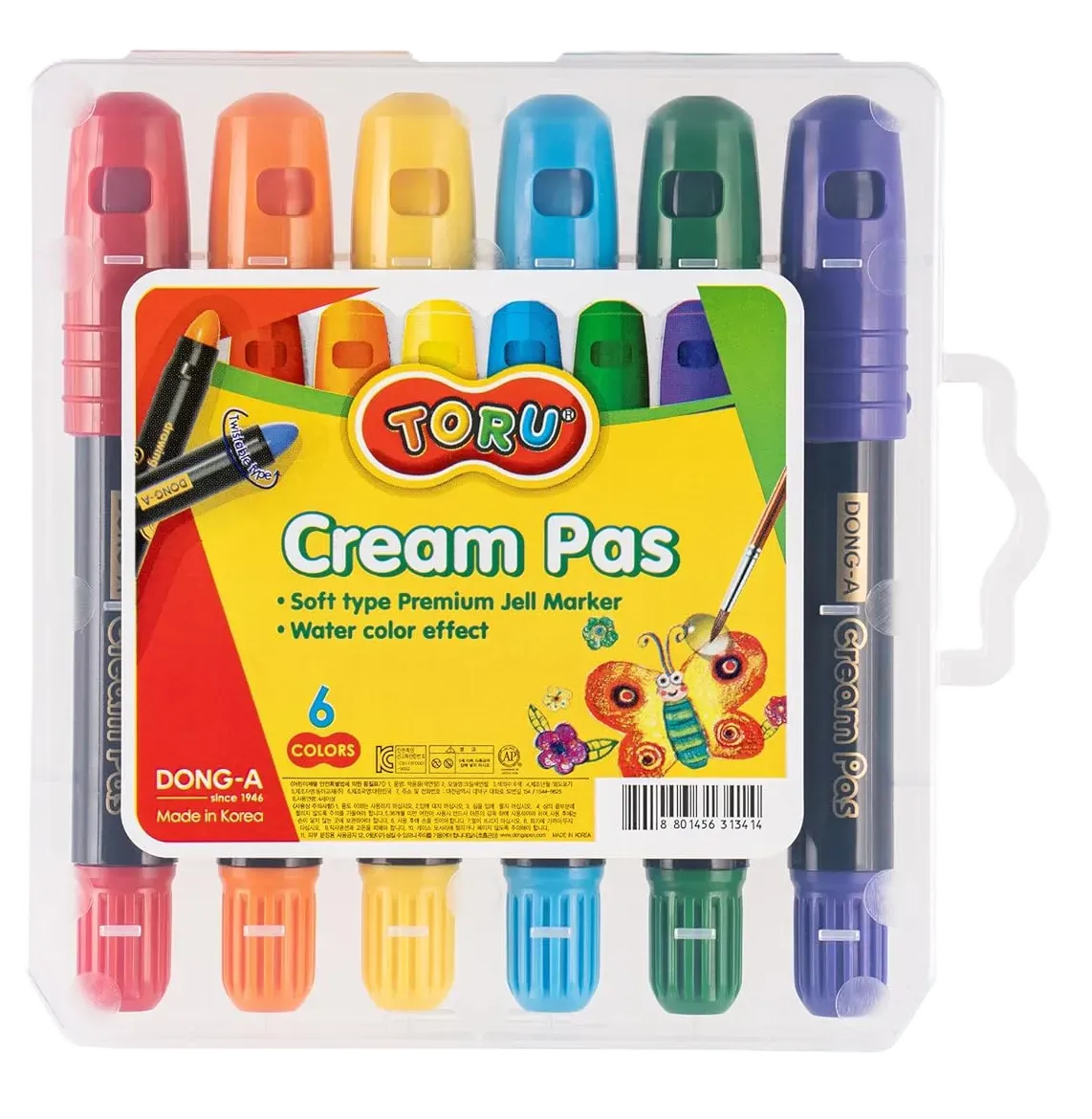 Dong-A Toru Soft Pastel Crayon Water Colors Pastels 6 Shades