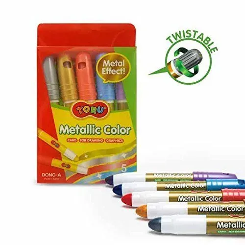 Dong-A  Toru Metallic 5 Color Crayon Set