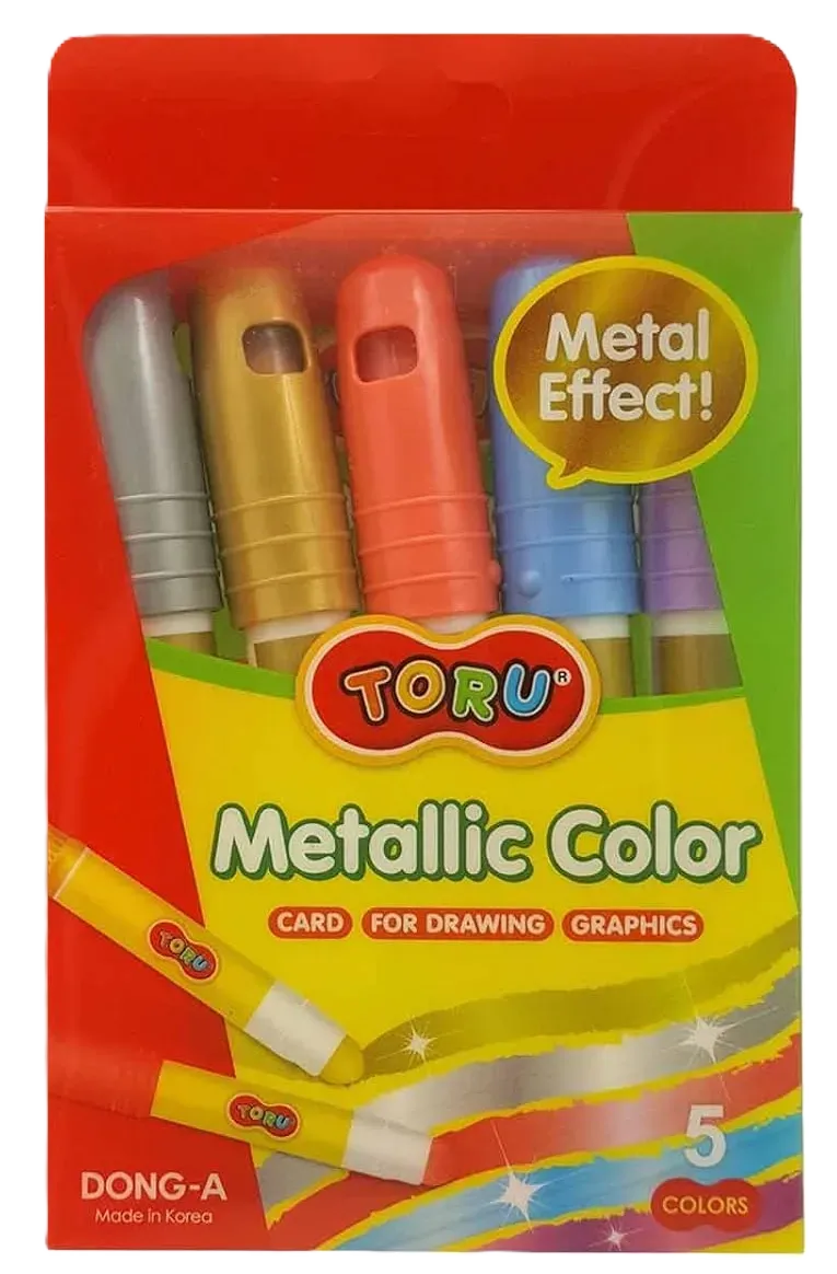 Dong-A  Toru Metallic 5 Color Crayon Set