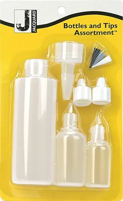 Jacquard Bottle Tip Assortment - 3 Bottles &amp; 4 Tips for Fine Detailing and Crafting