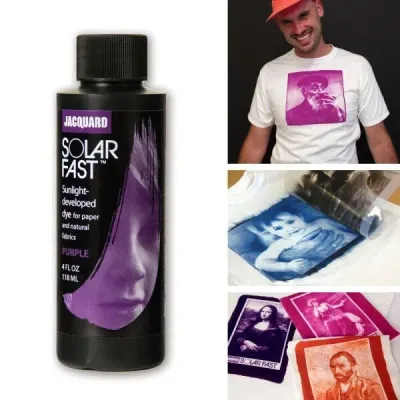 Jacquard SolarFast Dyes 118.29 ml - Apply SolarFast to Fabric or Paper Using a Brush, Sponge, Brayer or Squeegee. Expose The Design to Sunlight and Watch The Color Magically Appear(Loose Stocks)