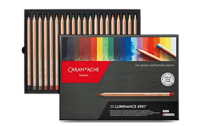 Caran d’Ache Luminance 6901 Set of 20 – Best Artist Colour Pencils