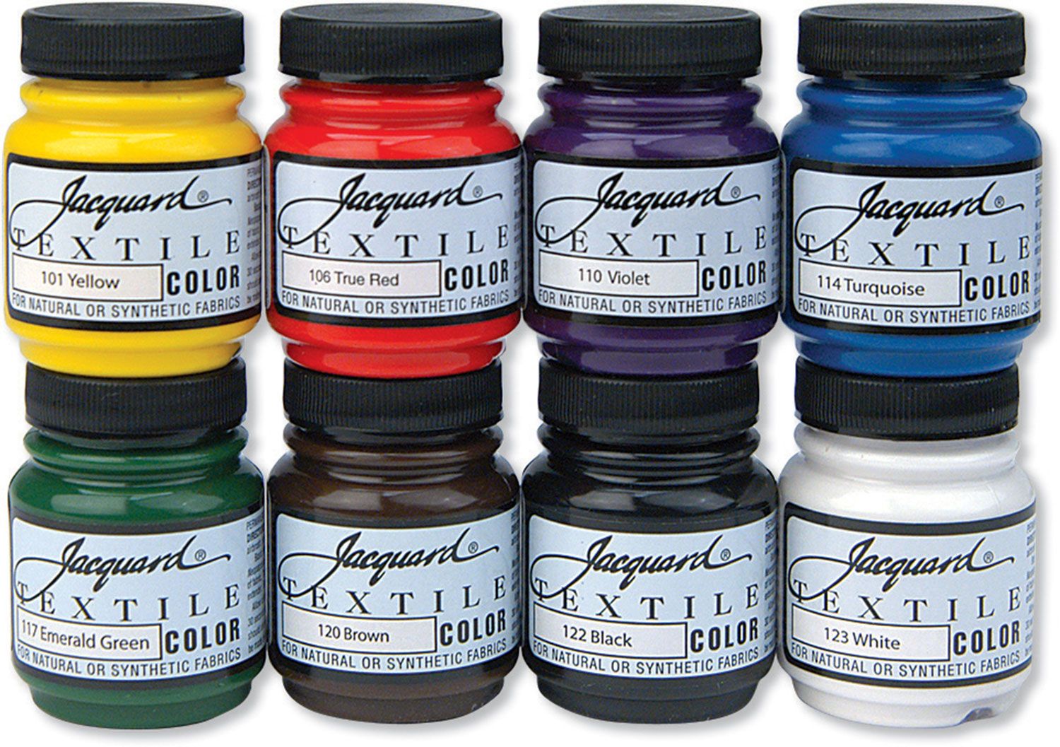 Jacquard Textile Primary Color 8-Color Set – Premium Fabric &amp; Surface Paint Kit (66.54 ml Jars)