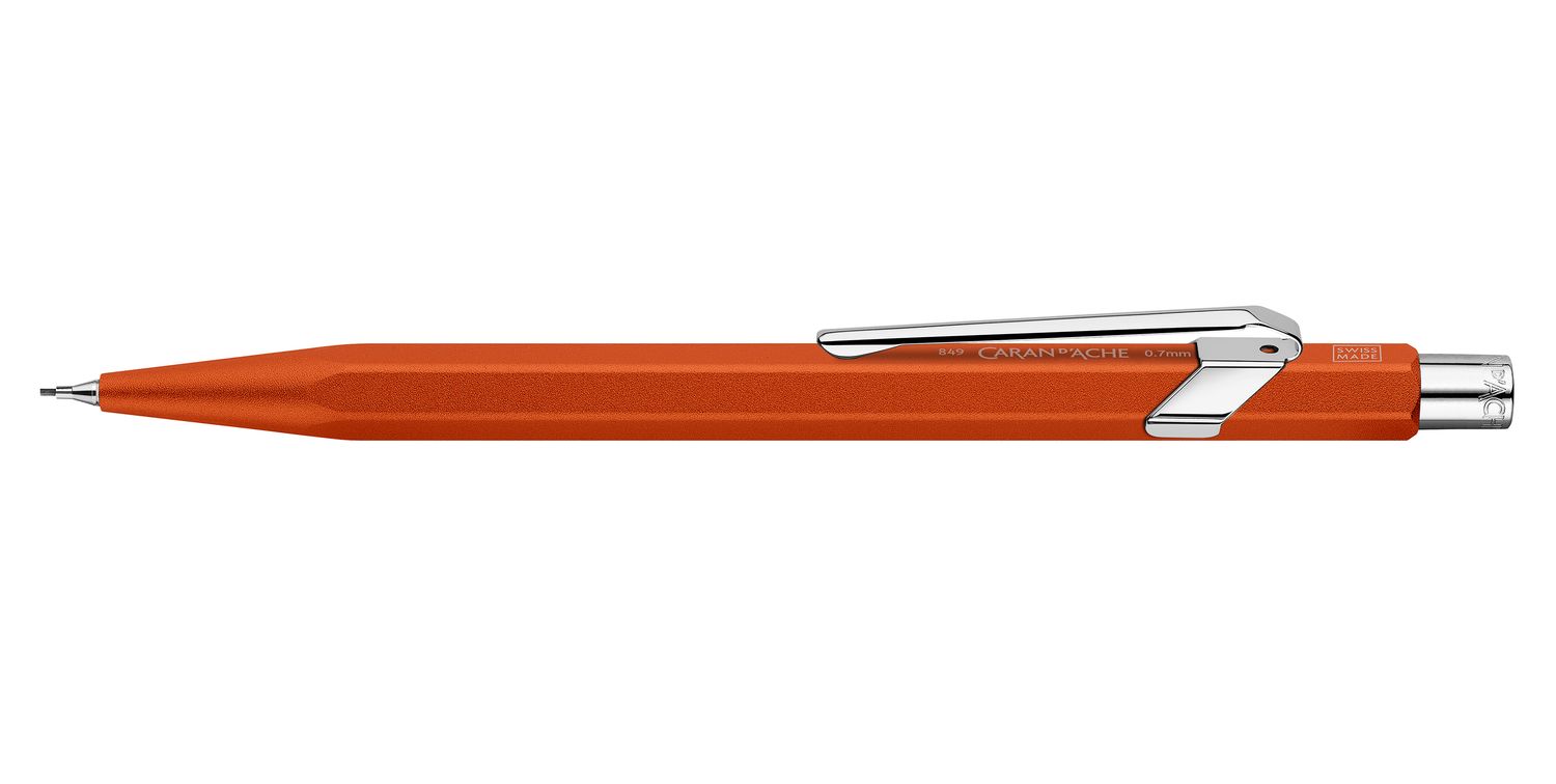 CARAN D&#39;ACHE 849 MECH.PENC 0.7MM COLORMAT LIMITED EDITION, Color: Orange