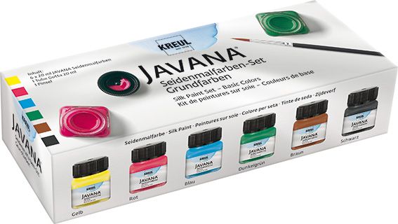 KREUL Javana Silk Paint Basic Colors Set of 6 – Made in Germany