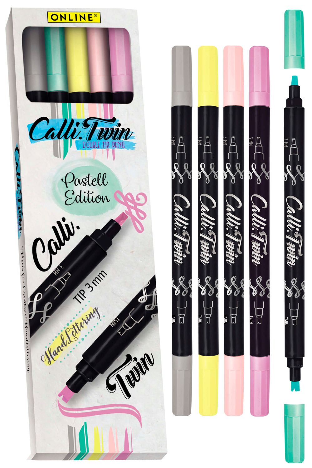 ONLINE Calligraphy Twin Double Tip Pens – Pastel Edition (Set of 5)