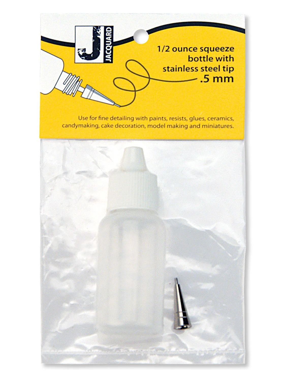 Jacquard Applicator Bottle (0.5 oz) with 0.5 mm Stainless Steel Tip – Precision Applicator, Made in USA