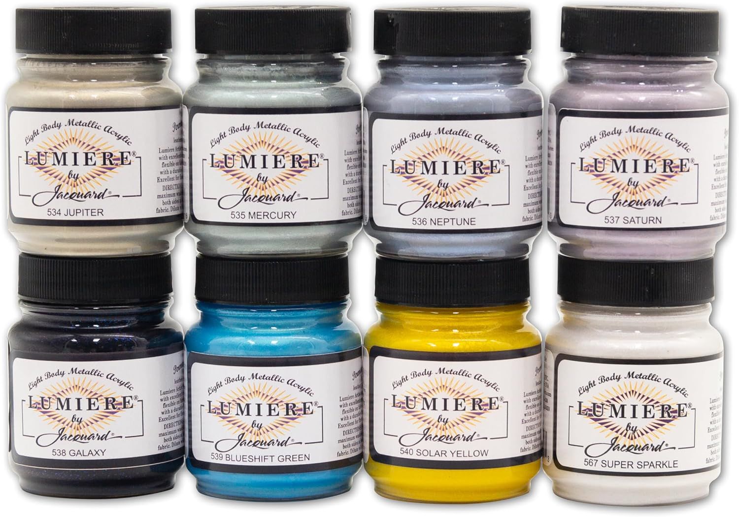 Jacquard Lumiere Celestial Set – 8× 66.54 ml Metallic &amp; Pearlescent Acrylics
