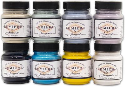 Jacquard Lumiere Celestial Set – 8× 66.54 ml Metallic &amp; Pearlescent Acrylics