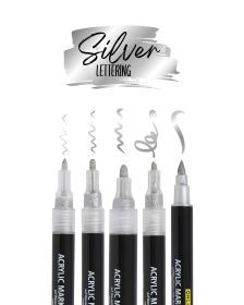 Online Silver Lettering Set – Complete 5-Piece Marker Kit