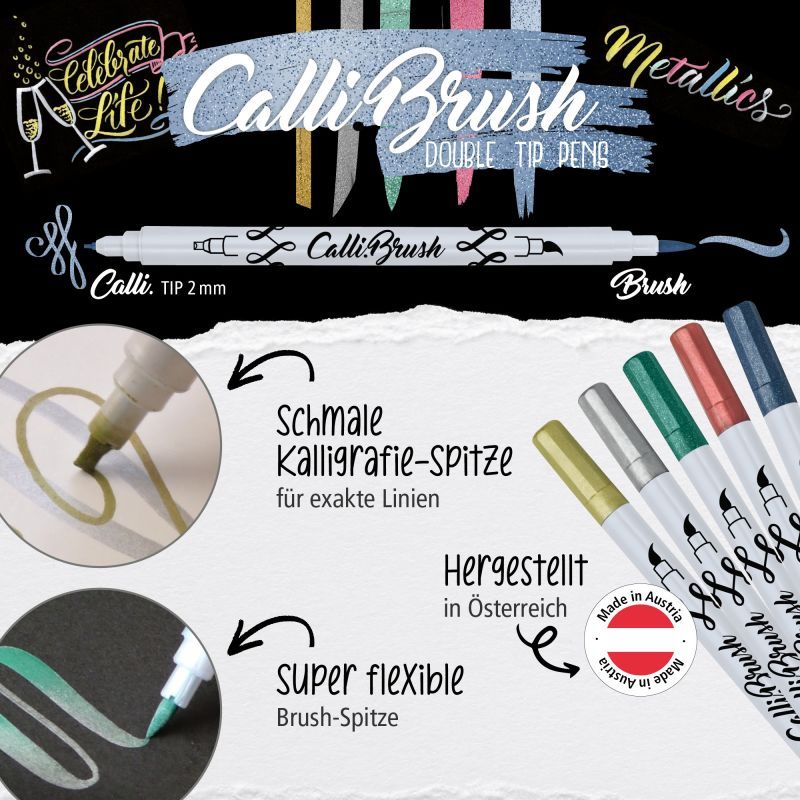 Online Calli.Brush Metallic Gold Double Tip Pen | Calligraphy &amp; Brush Marker