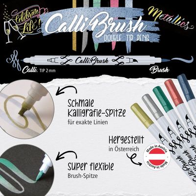 Online Calli.Brush Metallic Gold Double Tip Pen | Calligraphy &amp; Brush Marker