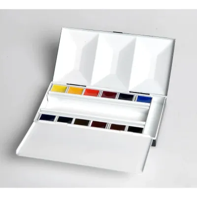 BLOCKX bijou watercolour metal box with 12 extra fine half pans