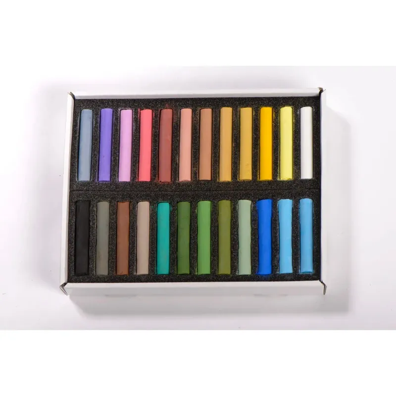 BLOCKX 24 color soft pastel set arranged in protective foam insert