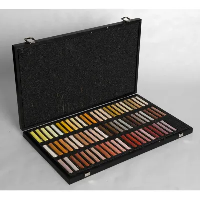 BLOCKX complete 204 soft pastel assortment displayed in multiple wooden boxes