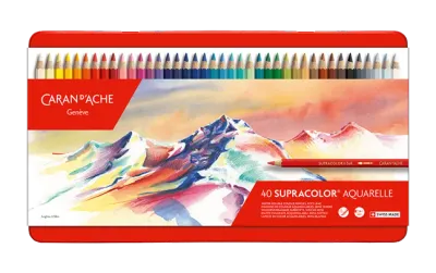 Caran D'Ache Supracolor Pencils Metal Box 40 Shades