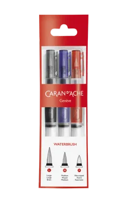 Caran D'Ache Water Brush 3 Assorted With Reservoir