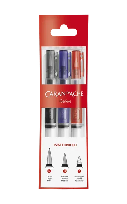 Caran D'Ache Water Brush 3 Assorted With Reservoir