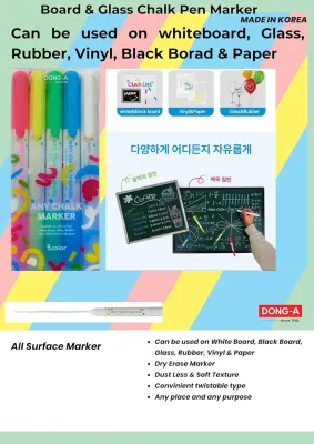 Dong-A Board &amp; Glass Chalk Pen Marker – Smooth Writing on Multiple Surfaces