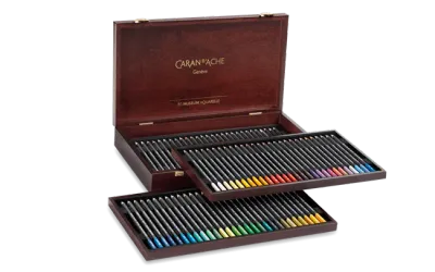 Caran d’Ache Museum Aquarelle Wooden Collector’s Box (76+4 Colours) Caran d’Ache Museum Aquarelle wooden collector’s box with 80 Swiss-made watercolour pencils