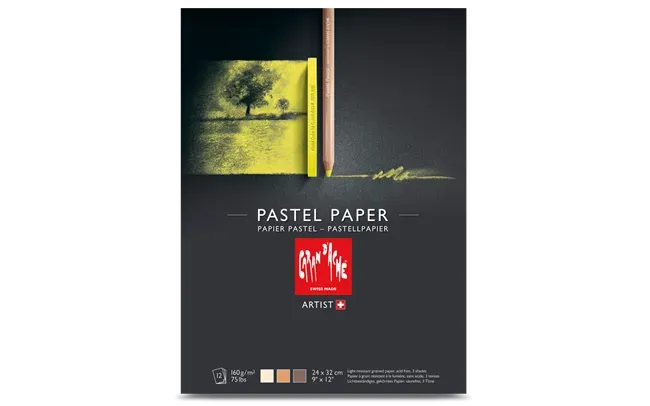 Caran d’Ache Pastel Drawing Pad – Tinted Paper, 24 x 32 cm, 12 Sheets